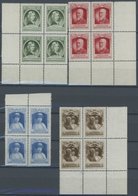 LIECHTENSTEIN 90-93 VB **, 1929, Regierungsantritt In Randviererblocks (bis Auf Mi.Nr. 92 Aus Der Bogenecke), Postfrisch - Otros & Sin Clasificación