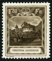 LIECHTENSTEIN 105B *, 1930, 1.20 Fr. Burg Vaduz, Gezähnt L 111/2, Pracht - Andere & Zonder Classificatie