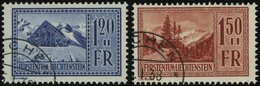 LIECHTENSTEIN 138/9 O, 1934/5, 1.20 Fr. Pfälzerhütte Und 1.50 Fr. Valüna, 2 Prachtwerte, Mi. 81.- - Other & Unclassified