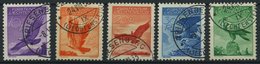 LIECHTENSTEIN 143-47x O, 1934/5, Adler, Glatter Gummi, 30 Rp. Kleiner Einriß Sonst Prachtsatz, Mi. 320.- - Otros & Sin Clasificación