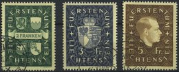 LIECHTENSTEIN 183-85 O, 1939, Wappen Und Fürst Franz Josef II, Prachtsatz, Mi. 140.- - Sonstige & Ohne Zuordnung