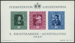 LIECHTENSTEIN Bl. 5 **, 1949, Block Briefmarken-Ausstellung, Pracht, Mi. 170.- - Autres & Non Classés