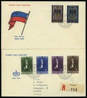 LIECHTENSTEIN 346/7,348-51 BRIEF, 1956, 150 Jahre Liechtenstein Und 50 Geburtstag Franz Josef II Auf 2 FDC`s, Pracht, Mi - Other & Unclassified