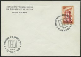 LUXEMBURG 556 BRIEF, 1956, 3 Fr. Europa Mit Sonderstempel Auf Umschlag, Pracht - Sonstige & Ohne Zuordnung