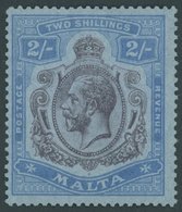 MALTA 62 **, 1922, 2 Sh. Blau/lila Auf Hellblau, Pracht, Mi. 150.- - Malta
