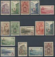 MONACO 205-19 **, 1940, Rotes Kreuz, Mi.Nr. 207 Zahnfehler Sonst Postfrischer Prachtsatz, Mi. 250.- - Sonstige & Ohne Zuordnung