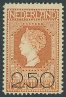 NIEDERLANDE 100 **, 1920, 2.50 G. Auf 10 G. Rotorange, Pracht, Mi. 400.- - Autres & Non Classés