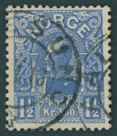 NORWEGEN 73 O, 1910, 11/2 Kr. Ultramarin, Pracht, Mi. 350.- - Sonstige & Ohne Zuordnung