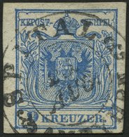 ÖSTERREICH 5Y O, 1854, 9 Kr. Blau, Maschinenpapier, Zentrischer K2 SPITAL AM PYHRN, Pracht - Other & Unclassified