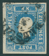 ÖSTERREICH BIS 1867 16a O, 1858, 1.05 Kr. Hellblau Mit Lombardei K2 BRESCIA, Pracht, Gepr. U.a. Pfenninger Und Fotoattes - Otros & Sin Clasificación