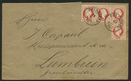 ÖSTERREICH 37II BRIEF, 1877, 5 Kr. Rot, Feiner Druck, Im Dreierstreifen Und Einzelmarke Auf Brief Von FELDKIRCH In Die S - Gebraucht