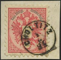ÖSTERREICH 46 BrfStk, 1883, 5 Kr. Doppeladler, Fingerhut-K1 CHOLTITZ, Pracht - Used Stamps