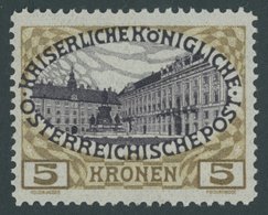 ÖSTERREICH 1867-1918 155 *, 1908, 5 Kr. Regierungsjubiläum, Falzrest, Pracht, Mi. 80.- - Usados