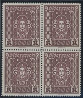 ÖSTERREICH 1918-1938 406AI VB **, 1923, 3000 Kr. Dunkelbraunkarmin, Gezähnt L 121/2, Im Viererblock, Postfrisch Pracht,  - Sonstige & Ohne Zuordnung