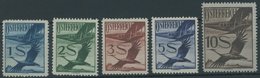 ÖSTERREICH 1918-1938 483-87 **, 1925/6, 1 - 10 S. Flugpost, Postfrisch, 5 Werte üblich Gezähnt Pracht, Mi. 283.- - Sonstige & Ohne Zuordnung