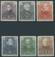 ÖSTERREICH 1918-1938 524-29 **, 1931, Dichter, Postfrischer Prachtsatz, Mi. 220.- - Sonstige & Ohne Zuordnung