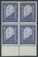 ÖSTERREICH 1918-1938 544 VB **, 1923, 50 G. Ignaz Seipel Im Viererblock Vom Unterrand, Postfrisch, Pracht, Mi. 160.- - Sonstige & Ohne Zuordnung