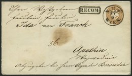 GANZSACHEN U 35,33 BRIEF, 1865, 15 Kr. Braun, Wz. 1, Umschlag Mit Rückseitigem Reco-Porto 10 Kr. Blau Von N.B.H. WIEN Na - Otros & Sin Clasificación