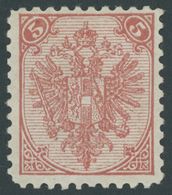 BOSNIEN UND HERZEGOWINA 4IIA *, 1895, 5 Kr. Buchdruck, Platte II, Gezähnt L 101/2, Falzrest, Pracht, Gepr. Zenker, Mi. 1 - Bosnien-Herzegowina