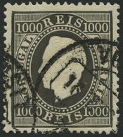PORTUGAL 61C O, 1884, 1000 R. Schwarz, Gezähnt 131/2, Pracht, Mi. 140.- - Andere & Zonder Classificatie