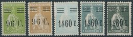 PORTUGAL 503-07 **, 1928, 96 C. Auf 1.20 E. - 1.60 E. Auf 20 E. Ceres, 5 Postfrische Prachtwerte, Signiert Zumstein, Mi. - Otros & Sin Clasificación