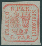 RUMÄNIEN 9Ixa *, 1862, 6 Par. Mittelbräunlichrot, Einzelhanddruck, Einfaches Papier, Falzreste, Pracht, Mi. 95.- - Autres & Non Classés