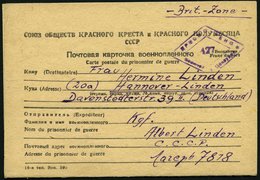 RUSSLAND 1949, Briefkarten-Vordruck Vom Sowjetischen Roten Kreuz Aus Dem Lager Nr. 7818 Nach Deutschland In Die Britisch - Other & Unclassified