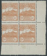 SAN MARINO 114 VB **, 1925, 30 C. Orange Im Eckrandviererblock, Postfrisch, Pracht, Mi. 240.- - Sonstige & Ohne Zuordnung