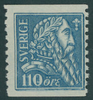 SCHWEDEN 142Z *, 1921, 110 Ö. Hellblau, Wz. Buchstaben, Falzrest, Pracht - Otros & Sin Clasificación