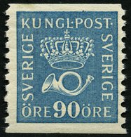 SCHWEDEN 200II *, 1934, 90 Ö. Hellblau, Weißes Papier, Falzrest, Pracht, Facit 850.- Skr. - Sonstige & Ohne Zuordnung