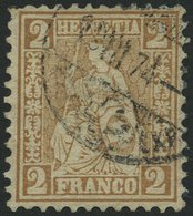 SCHWEIZ BUNDESPOST 29b O, 1867, 2 C. Rotbraun, Feinst (Eckzahnbug), Mi. 240.- - 1843-1852 Correos Federales Y Cantonales