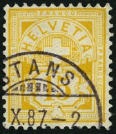SCHWEIZ BUNDESPOST 49 O, 1882, 15 C. Lebhaftgelbocker, Minimaler Eckbug Sonst Pracht, Mi. 300.- - 1843-1852 Federal & Cantonal Stamps