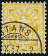 SCHWEIZ BUNDESPOST 49 O, 1882, 15 C. Lebhaftgelbocker, Minimaler Eckbug Sonst Pracht, Mi. 300.- - 1843-1852 Correos Federales Y Cantonales