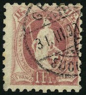 SCHWEIZ BUNDESPOST 63B O, 1882, 1 Fr. Lila, Gezähnt K 9 3/4:91/4, üblich Gezähnt Pracht, Mi. 100.- - 1843-1852 Kantonalmarken Und Bundesmarken