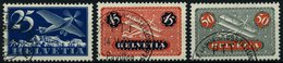SCHWEIZ BUNDESPOST 180,183/4z O, 1937, 25 Und 45 C. Flugpost, Gestrichenes Faserpapier, 3 Prachtwerte, Mi. 115.- - 1843-1852 Federal & Cantonal Stamps