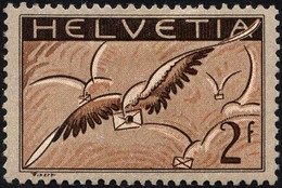 SCHWEIZ BUNDESPOST 245x *, 1930, 2 Fr. Brieftaube, Gewöhnliches Papier, Falzreste, üblich Gezähnt Pracht - 1843-1852 Timbres Cantonaux Et  Fédéraux