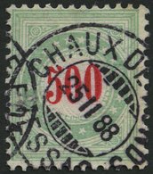 PORTOMARKEN P 22IIAXaK O, 1883, 500 C. Opalgrün/rot, Pracht, Mi. 200.- - Taxe