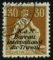 BIT/ILO 5x O, 1923, 30 Rp. Braunorange/hellgrün, üblich Gezähnt Pracht, Mi. 90.- - Dienstmarken