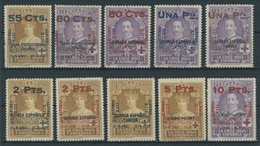 SPANIEN 351-60 **, 1927, Rotes Kreuz, üblich Gezähnter Postfrischer Pachtsatz, Signiert A. Roig, Mi. 1200.- - Otros & Sin Clasificación