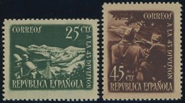 SPANIEN 732/3A **, 1938, 43. Division, Gezähnt, Postfrisch, Pracht, Mi. 60.- - Other & Unclassified