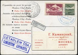 TSCHECHOSLOWAKEI 303,306 BRIEF, 2.9.36, Erstflug PRAG-CLUJ-MOSKAU, Sonderkarte, Pracht, Müller 90 - Sonstige & Ohne Zuordnung