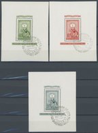 UNGARN Bl. 20-22 O, 1951, Blocks 80 Jahre Ungarische Briefmarken, Sonderstempel, 3 Prachtblocks, Mi. 180.- - Sonstige & Ohne Zuordnung