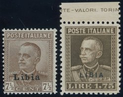 ITALIENISCH-LYBIEN 68,70A **, 1928, 71/2 Und 1.75 L. König Emanuel III, Gezähnt 11, 2 Postfrische Prachtwerte - Libyen
