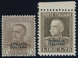 ITALIENISCH-SOMALILAND 120,122 **, 1928, 71/2 C. Und 1.75 L. König Viktor Emanuell III, 2 Postfrische Prachtwerte - Other & Unclassified