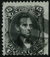 USA 22W O, Scott 98, 1861, 15 C. Lincoln, Waffeleinpressung Type VII, Rechts Ungezähnt (Randstück), üblich Gezähnt Prach - Autres & Non Classés