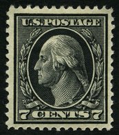 USA 191A *, Scott 407, 1914, 7 C. Washington, Wz.2, Gezähnt L 12, Falzreste, Feinst (helle Ecke), $ 70 - Sonstige & Ohne Zuordnung