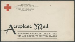 US-FLUGPOST 1910, Sonderumschlag Rotes Kreuz/Aeroplane Mail Hamburg-American Line At Sea Via Air Route To United States, - 1c. 1918-1940 Briefe U. Dokumente