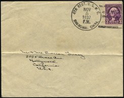 FELDPOST 1937, Brief Mit K1 Vom 4. Regiment Des US-Marine-Corps Aus Shanghai, Feinst - Other & Unclassified