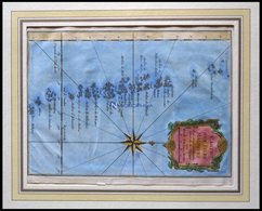 Malediven, Carte Des Isles Maldives, Kolorierter Kupferstich Aus Carte Des Voyag, Ca. 1750 - Autres & Non Classés