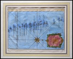 Malediven, Carte Des Isles Maldives, Kolorierter Kupferstich Aus Carte Des Voyag, Ca. 1750 - Otros & Sin Clasificación